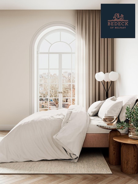 Bedeck of Belfast Chalk 400 Thread Cound 100% Cotton Sateen Fitted Sheet (AA1056) | €46 - €66