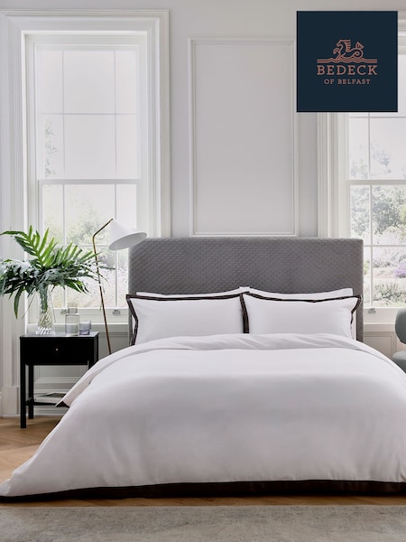 Bedeck of Belfast Charcoal/White Olenna 100% Cotton Duvet Cover and Pillowcase Set (AA1061) | €99 - €119