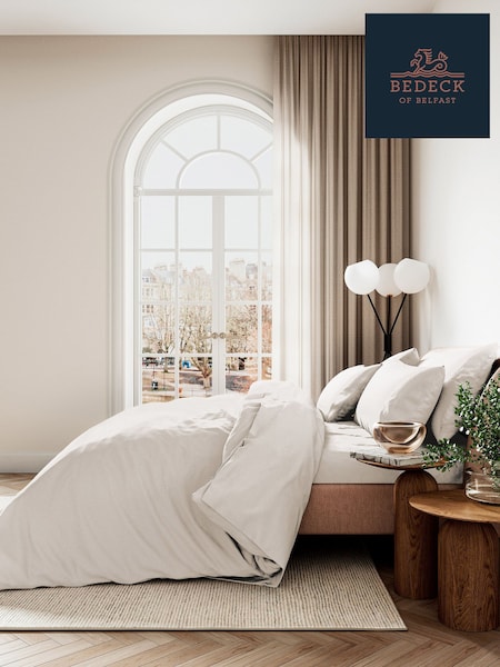 Bedeck of Belfast Chalk 400 Thread Count 100% Cotton Sateen Duvet Cover and Pillowcase Set (AA1067) | €106 - €146