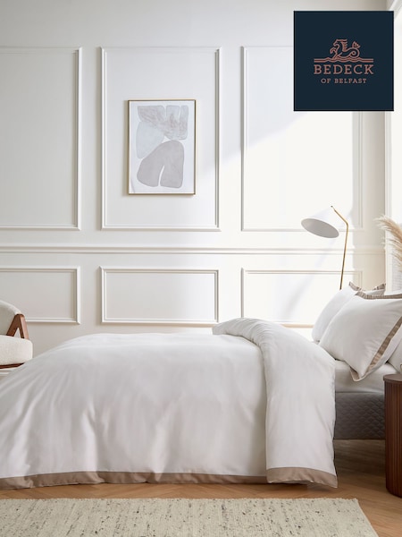 Bedeck of Belfast Truffle Chalk Olenna 100% Cotton Duvet Cover and Pillowcase Set (AA1068) | €99 - €119
