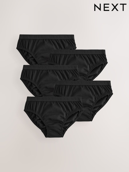 Negro con cinturilla de jacquard - 100% Cotton Briefs 5 Pack (1.5-16yrs) (AA1133) | 12 € - 19 €