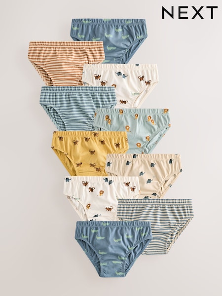 Safari Print Briefs 10 Pack (1.5-10yrs) (AA1138) | €21 - €23