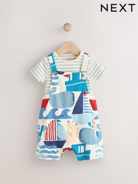 Blaues Boot - Jersey 100% Cotton Dungaree And Bodysuit Baby Set (0mths-2yrs) (AA1203) | 23 € - 26 €