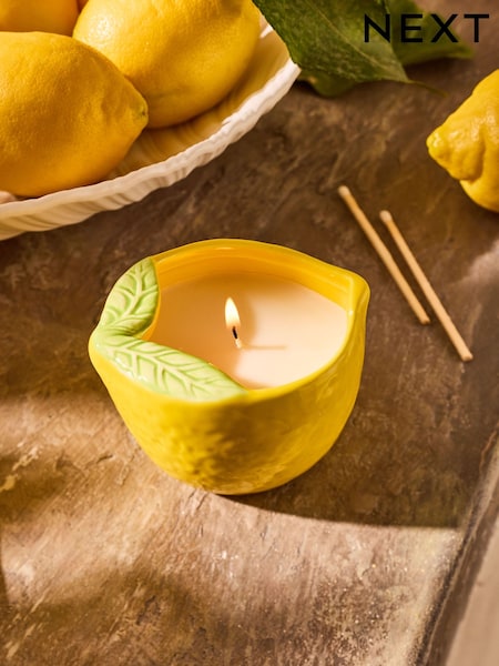 Yellow/Blue Lemon and Bergamot Shaped Scented Candle (AA1394) | €11