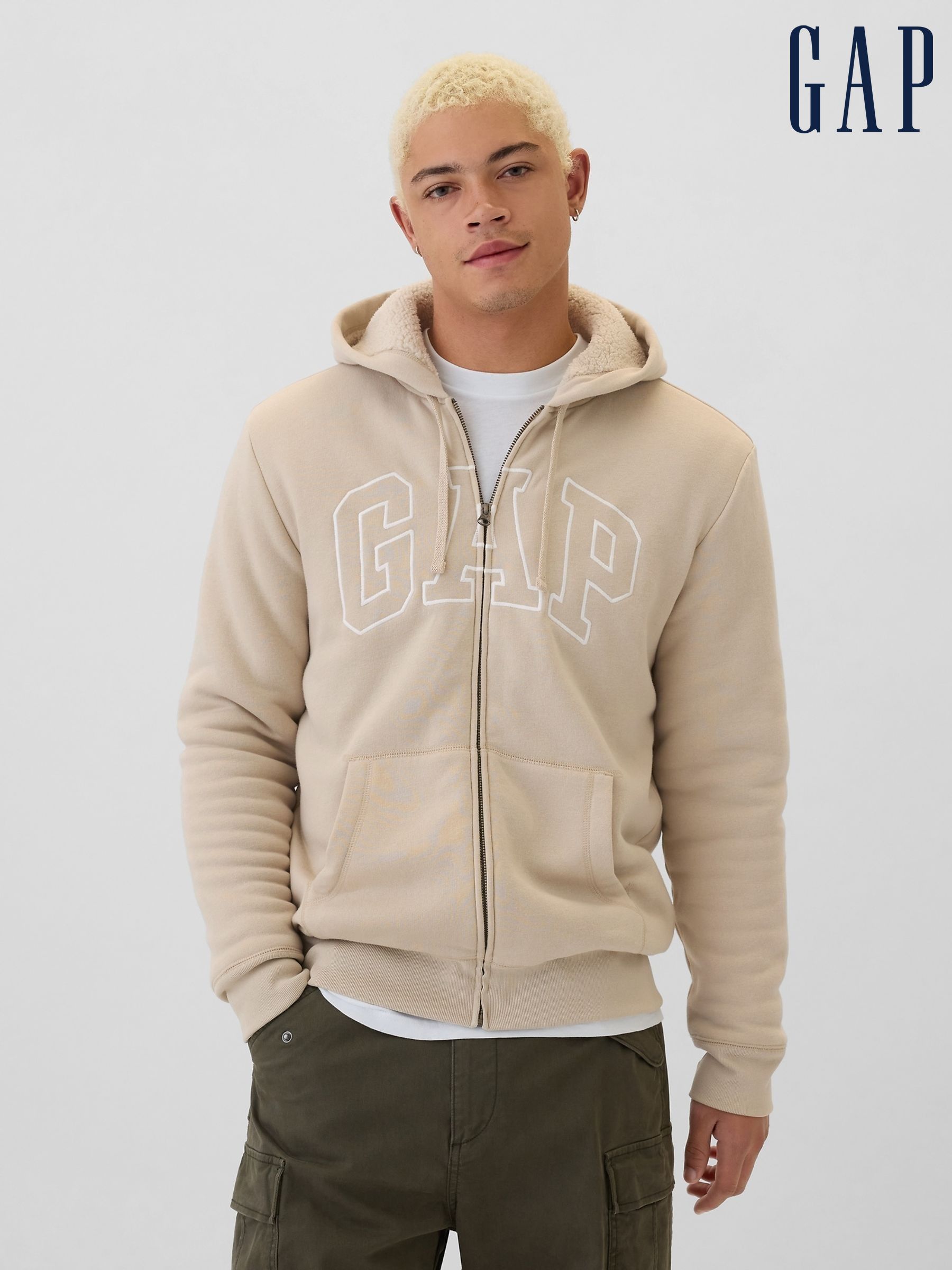 GAP Cream Fleece Lined Hoodies Next Luxembourg