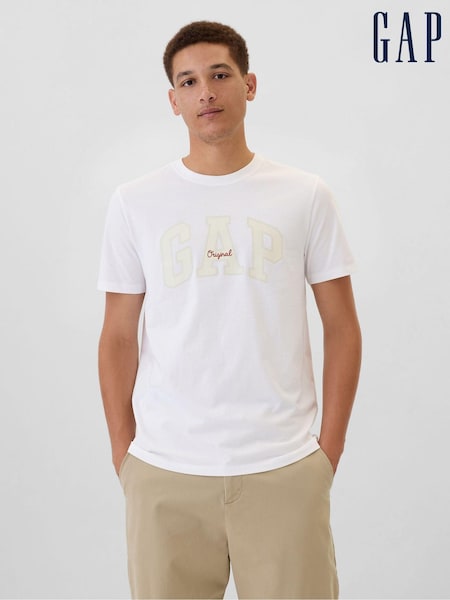 Gap White Everyday Original Logo 100% Cotton Crew Neck Short Sleeve T-Shirt (AA1444) | €18