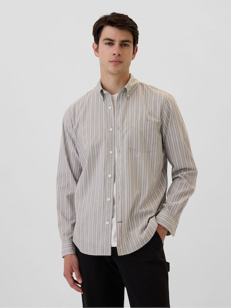 Gap Grey Stripe Regular Fit Long Sleeve Poplin Shirt (AA1471) | €20.50