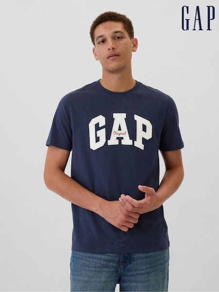 Gap Navy Blue Everyday Original Logo 100% Cotton Crew Neck Short Sleeve T-Shirt (AA1475) | €20