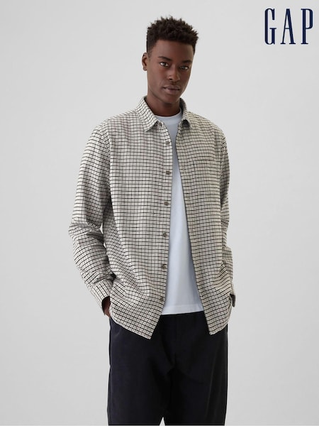 Gap Grey Midweight Cotton Long Sleeve Flannel Shirt (AA1480) | €27