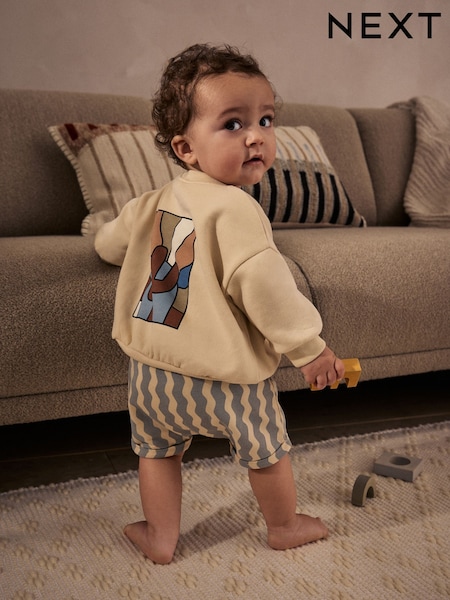 Nötr Şerit - Baby Sweatshirt And Shorts Set (AA1492) | ₺444 - ₺ 518