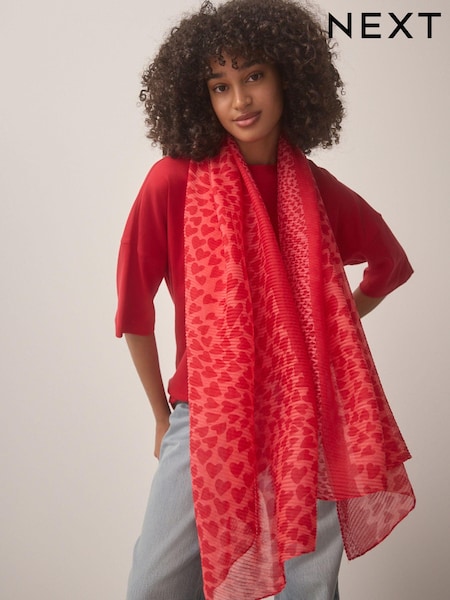 Heart Plisse Lightweight Scarf (AA1531) | €15