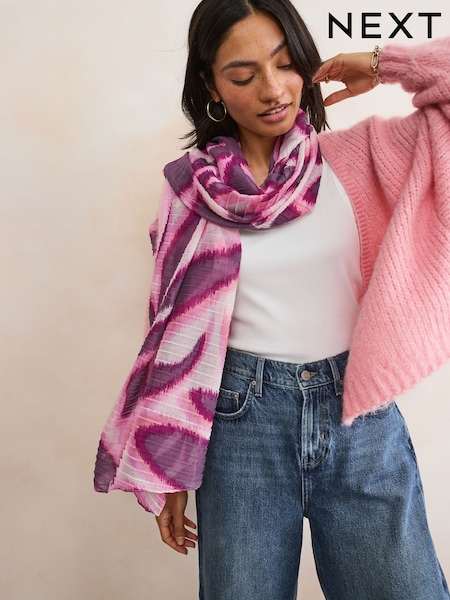 Purple Abstract Floral Lightweight Scarf (AA1544) | € 20