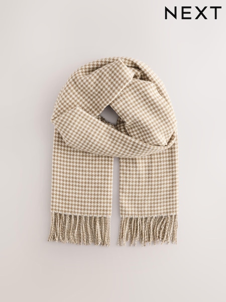 Camel Houndstooth Midweight Scarf (AA1556) | €26.50