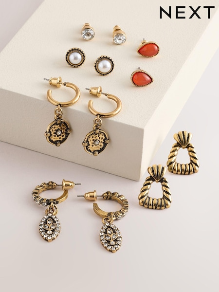 لون ذهبي - Boho Earrings 6 Pack (AA1607) | ‏77 ر.س.‏