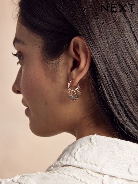 Gold Tone Mini Charm Hoop Earrings (AA1612) | €14.50