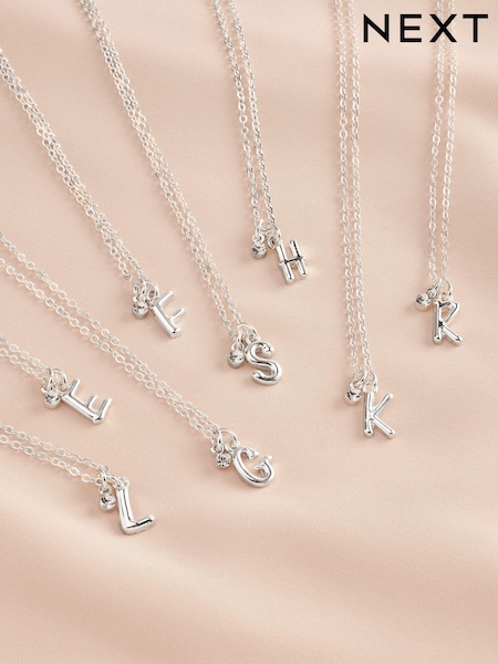 Silver Tone Initial Necklace (AA1627) | €11