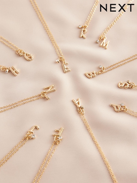 Guld ton - Initial Necklace (AA1628) | kr160