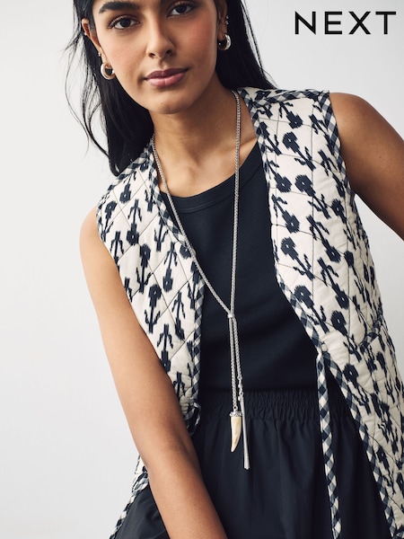 Silver ton - Long Tassel Necklace (AA1633) | kr260