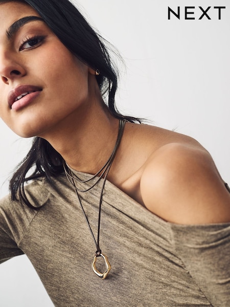 Brown Corded Wrap Around Necklace (AA1644) | €15