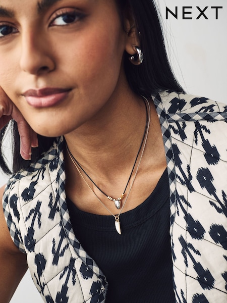 Black Two Layer Corded Necklace (AA1645) | €19.50