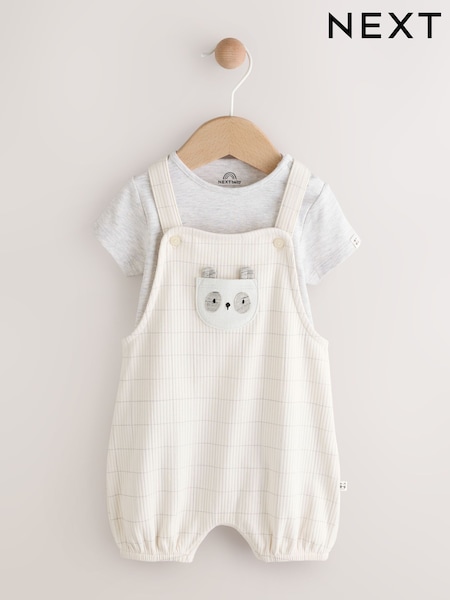 Grey Panda Baby Jersey Dungaree and Bodysuit Set (0mths-2yrs) (AA1651) | €26 - €29