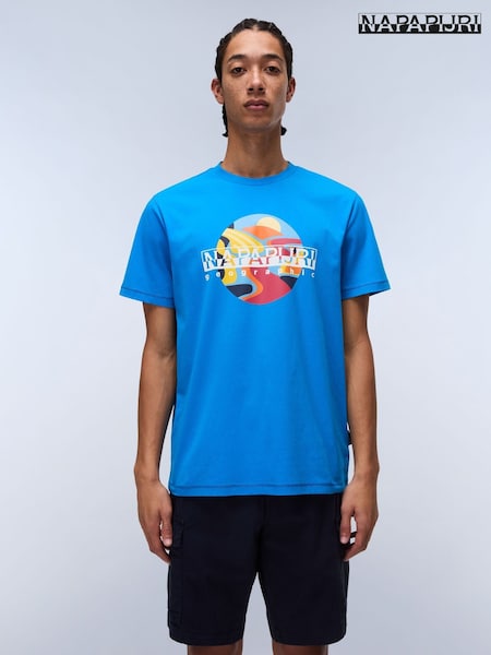 Napapijri Blue Valdor Short Sleeves 100% Cotton T-Shirt (AA1740) | €46