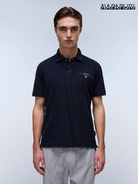 Napapijri Blue 100% Cotton Elbas Short Sleeve Polo Shirt (AA1751) | €80