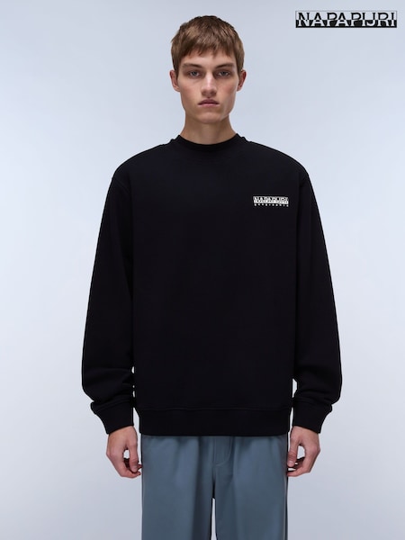 Napapijri Sovana Crew Neck 100% Cotton Black Sweatshirt (AA1755) | R$ 790