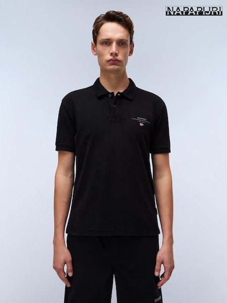 Napapijri Elbas Short Sleeve Black Polo Shirt (AA1798) | R$ 590