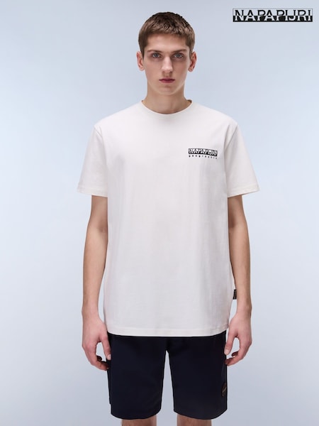 Napapijri Vignoni Back Printed Short Sleeve 100% Cotton White T-Shirt (AA1808) | €57