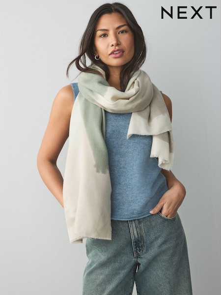 Green Abstract Marble Midweight Scarf (AA1870) | €11