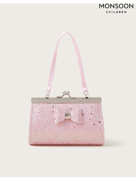 Monsoon Pink Glitter Bow Mini Frame Bag (AA1890) | OMR6