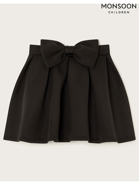 Monsoon Black Scuba Bow Pleated Skirt (AA1899) | ₪131 - ₪151