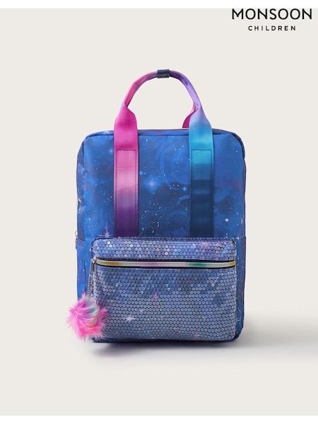 Monsoon Blue Sequin Galaxy Backpack (AA1904) | AED192