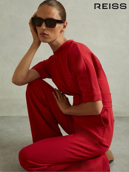 Reiss Red June Wide Leg Belted Jumpsuit (AA1965) | €325