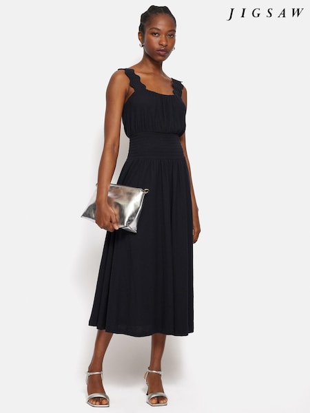 Jigsaw Blue Ric Rac Shirred Dress (AA2054) | €89