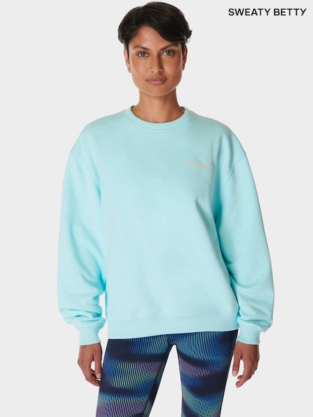 Sweaty Betty Blue Revive Crew Neck Sweatshirt (AA2088) | €56