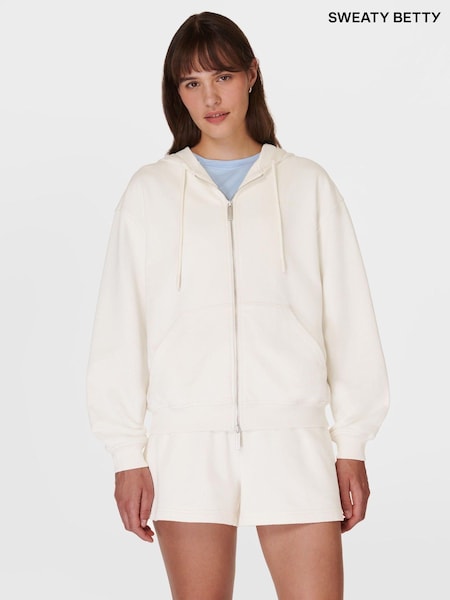 Sweaty Betty White Revive Zip Through Hoodie (AA2089) | €57