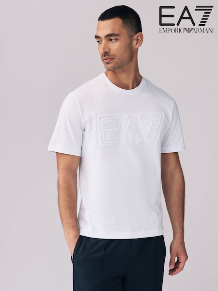 Білий - Emporio Armani EA7 Textured Logo 100% Cotton футболки (AA2145) | 3 605 грн