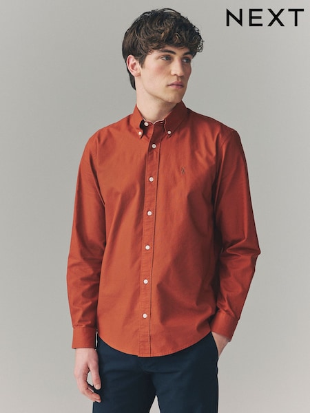 אדום - גזרה רגילה - Long Sleeve Oxford Shirt (AA2380) | ‏90‏₪