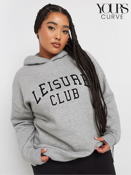 Yours Curve Grey Leisure Club Hoodie (AA2390) | €38