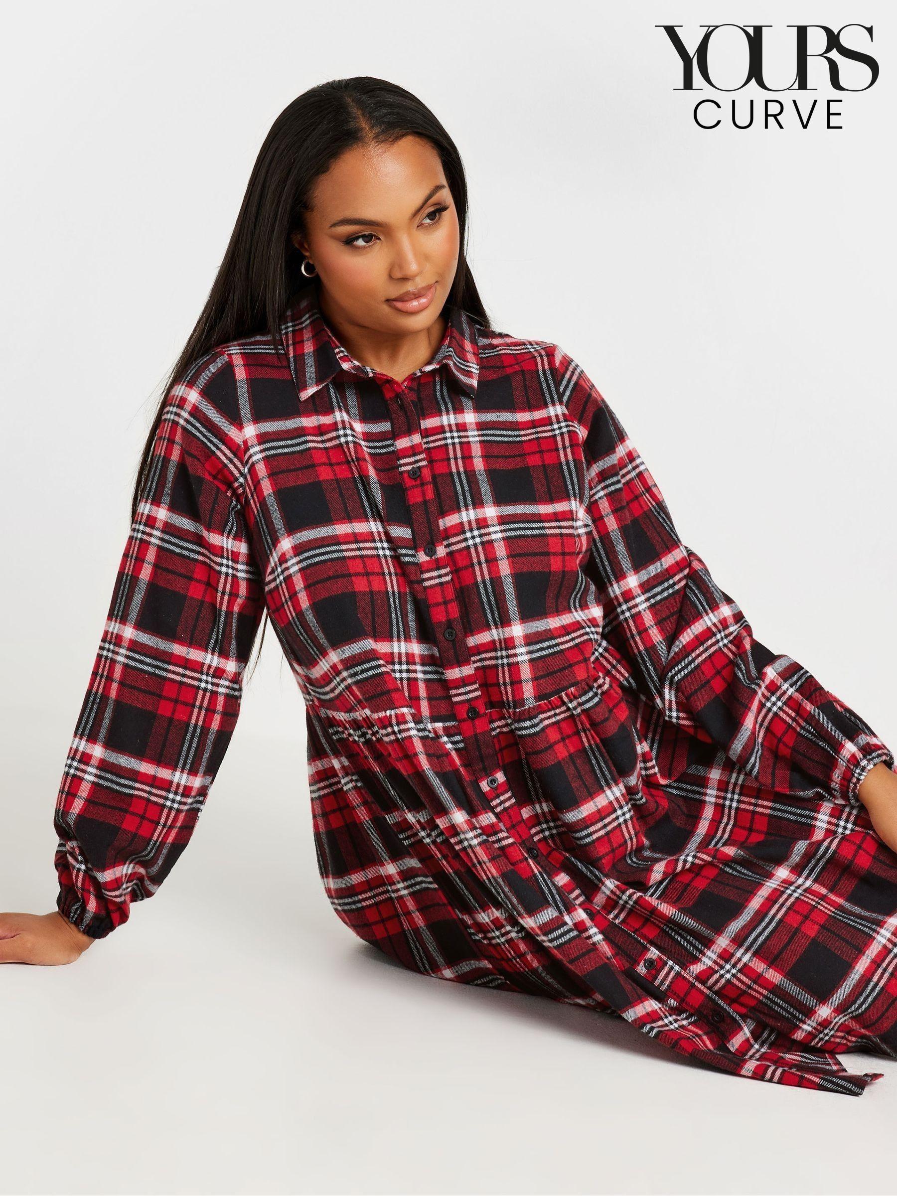 Women s Shirt Dress Check Tartan Collared Dresses Next Poland