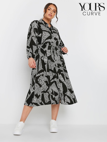 Yours Curve Black Long Sleeve Shirt Dress (AA2406) | €47