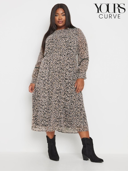 Бежевый - Yours Curve Chiffon Studded Tape Slevee Midaxi Dress (AA2407) | €49