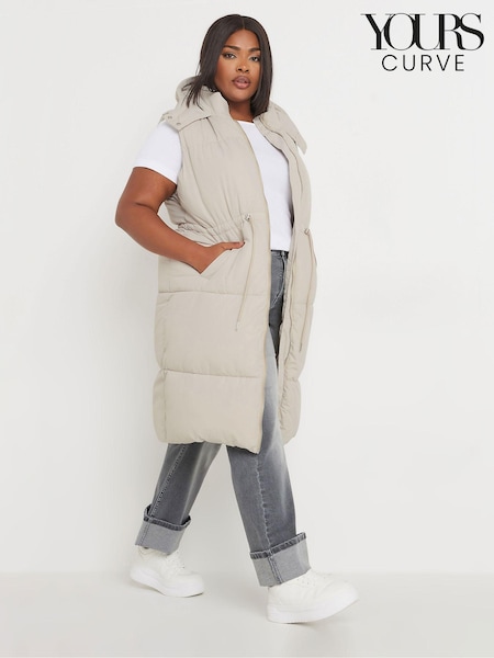 Бежевый - Yours Curve Drawcord Panelled Gilet (AA2439) | €86