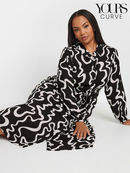 Yours Curve Black Long Sleeve Shirt Dress (AA2454) | €47