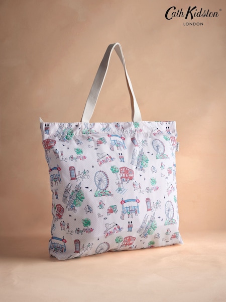 Cath Kidston Ecru Lovely London Large Foldaway Tote Bag (AA2456) | ₪141