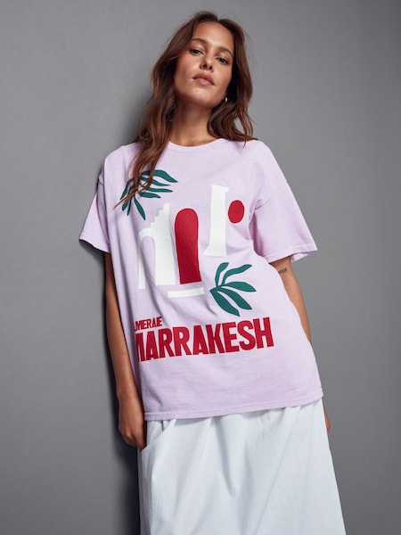 Pink Bright City Graphic 100% Cotton T-Shirt (AA2467) | €12