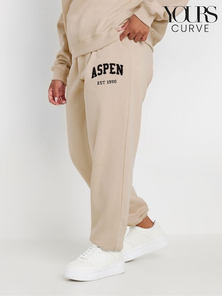 Yours Curve Natural Appliqué Cuffed Joggers (AA2620) | €31