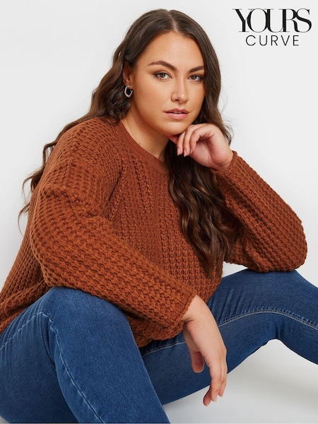 Yours Curve Waffle Knit Jumper (AA2623) | €46